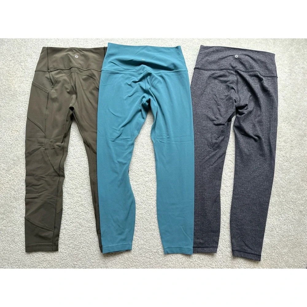 3PC- Lululemon Cropped Leggings All The Right, Wunder Under,